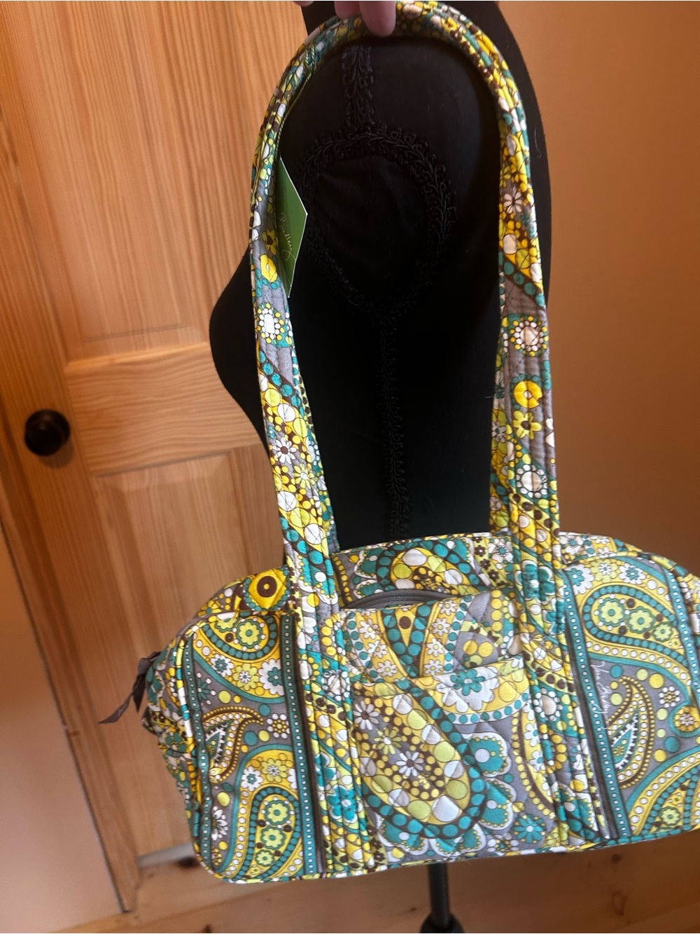 NWT Vera Bradley Lemon Parfait in Yellow & Teal - Shoukder bag and Keychain